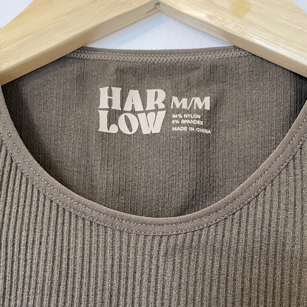 Harlow Olive Ribbed Short Sleeve Tee - Picture 3 of 3